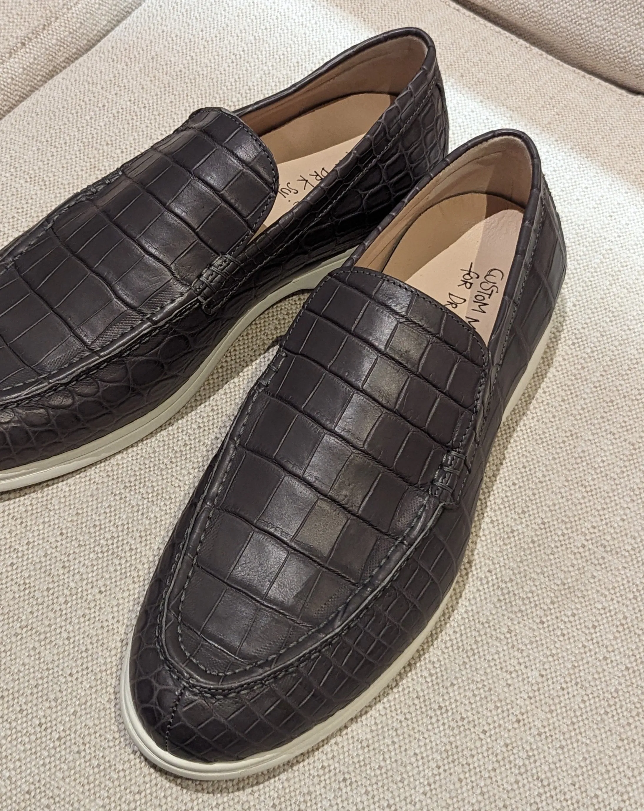 Ascot Cannes - Charcoal Grey Crocodile