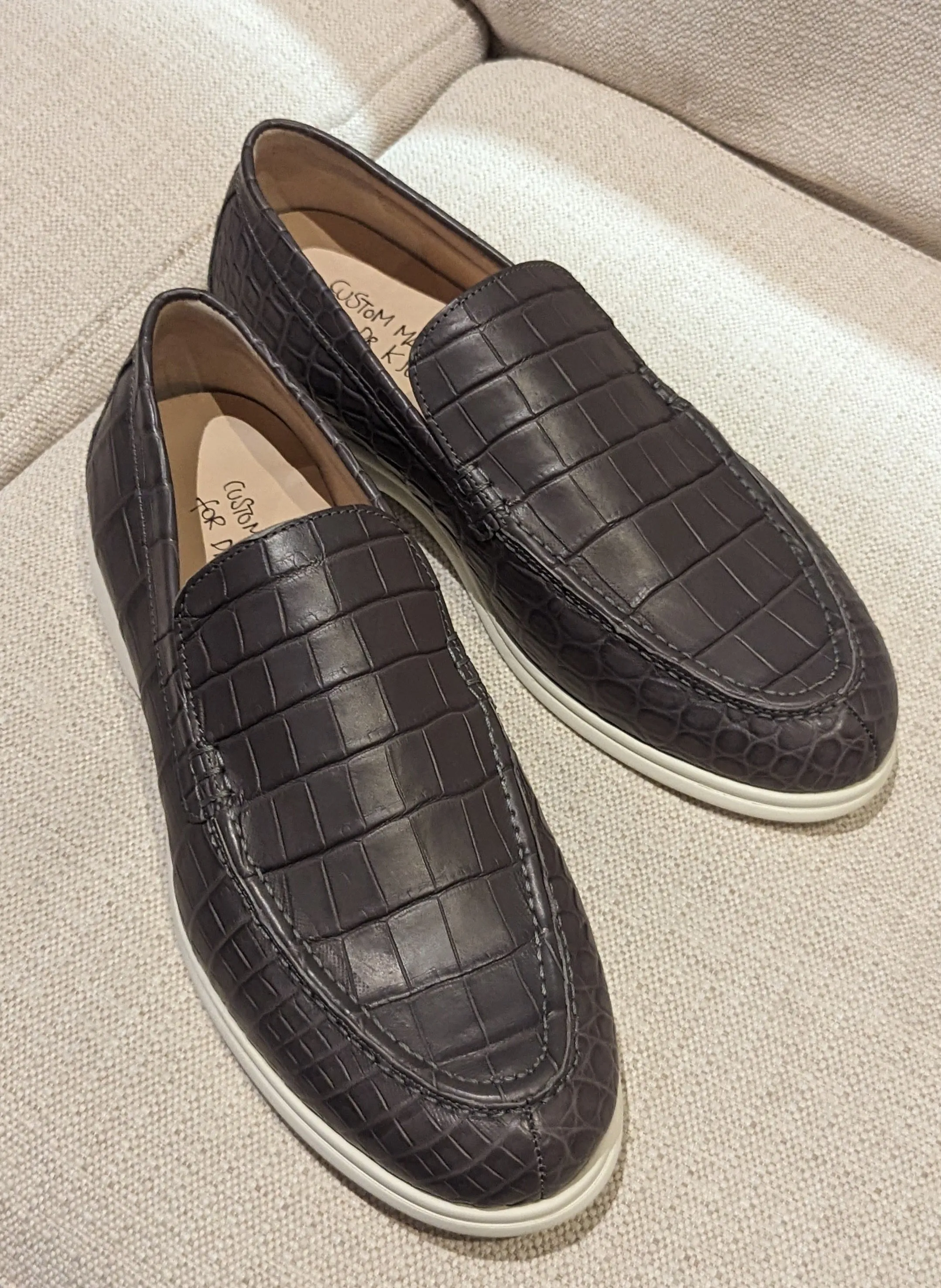Ascot Cannes - Charcoal Grey Crocodile