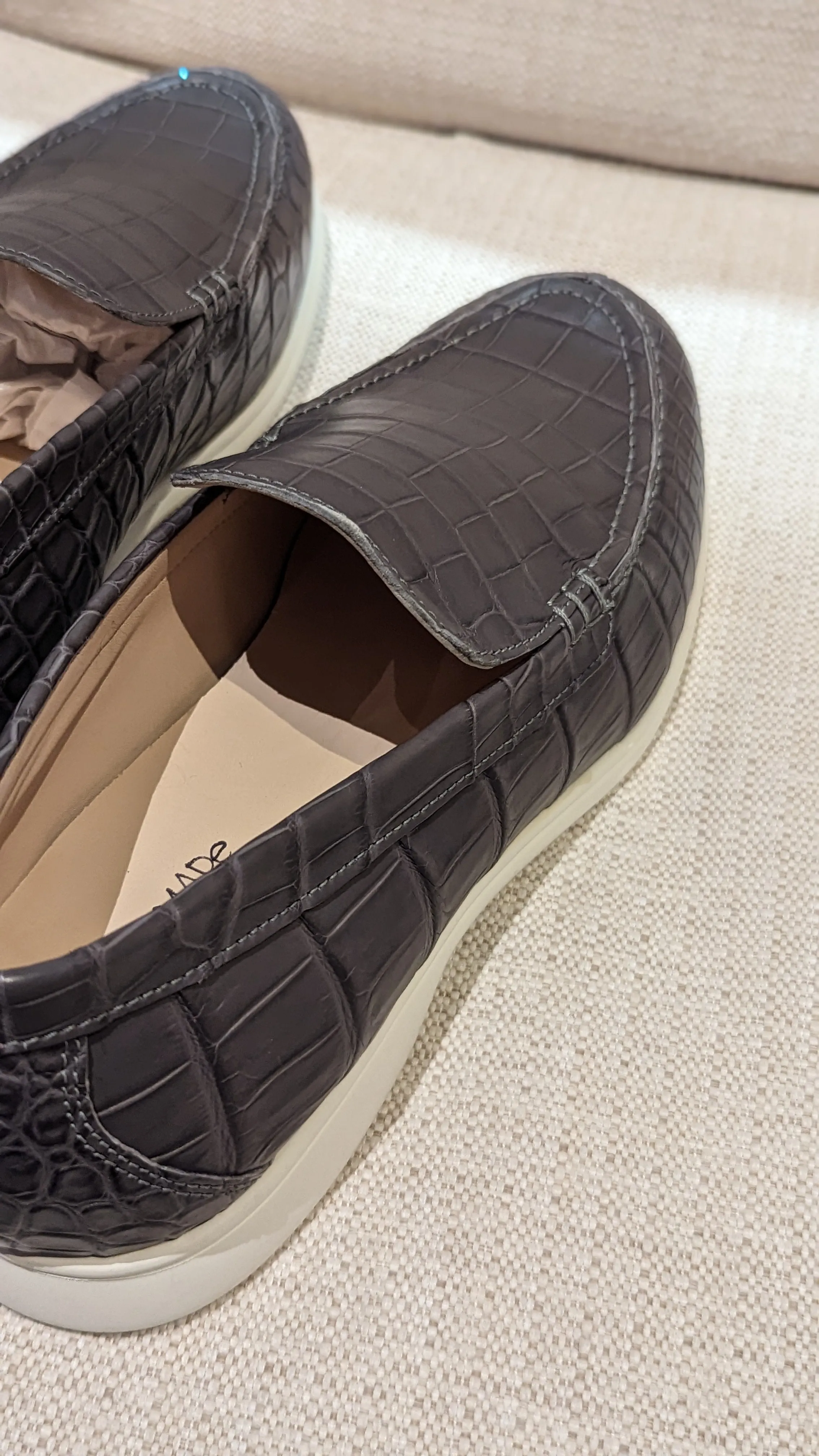 Ascot Cannes - Charcoal Grey Crocodile