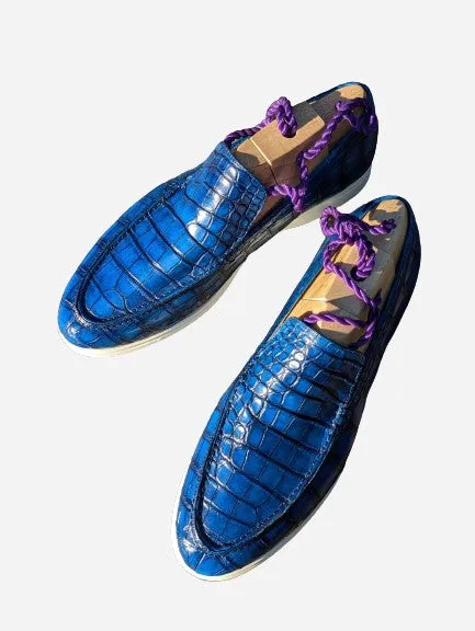 Ascot Cannes - Deep Ocean Blue Crocodile