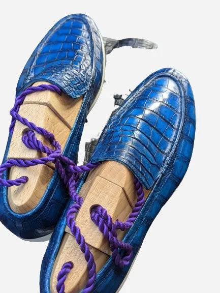 Ascot Cannes - Deep Ocean Blue Crocodile