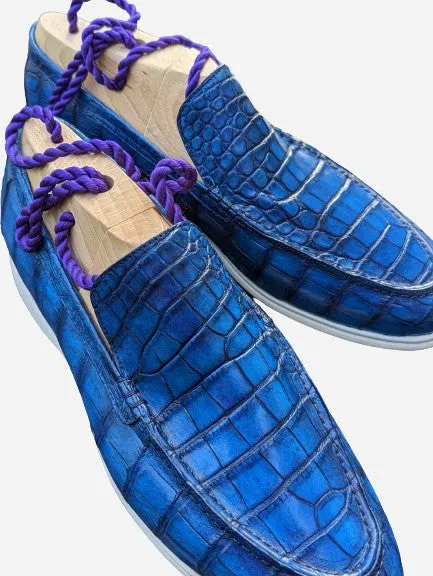 Ascot Cannes - Deep Ocean Blue Crocodile