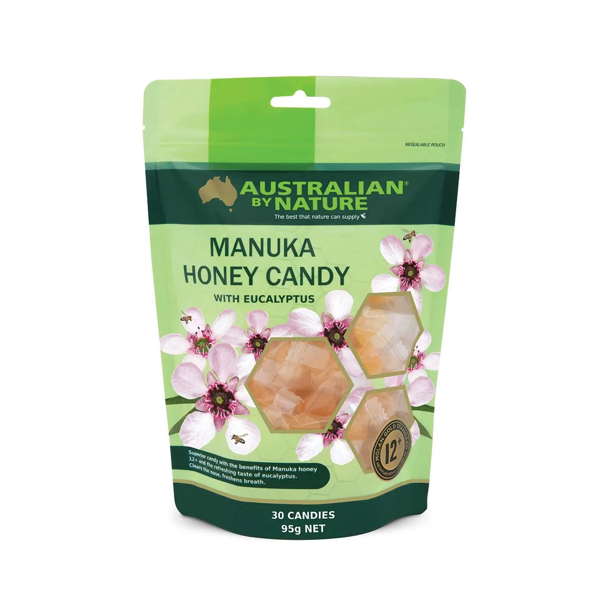 Australian By Nature Bio-Active Manuka Honey NPA 12  Eucalyptus Candy 30pcs (95g) Exp: 08/26