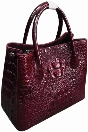 Authentic Alligator Skin Female Purse Lady Three-way Green Handbag Genuine Crocodile Leather Women's Single Shoulder Bag