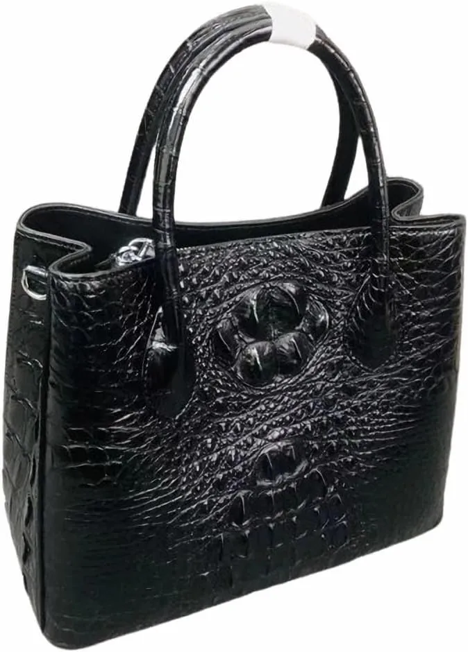 Authentic Alligator Skin Female Purse Lady Three-way Green Handbag Genuine Crocodile Leather Women's Single Shoulder Bag