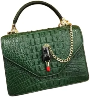 Authentic Real True Crocodile Skin Lady Purse Genuine Alligator Leather Women Single Cross Shoulder Bag Female Small Handbag