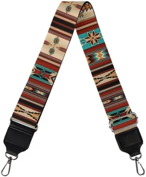 Aztec Ethnic Women's Bag Strap, Navajo Tribal Adjustable Replacement Straps 29.9-50.3 Inches, Brown Southwestern for Handbags Purses Tote Bags