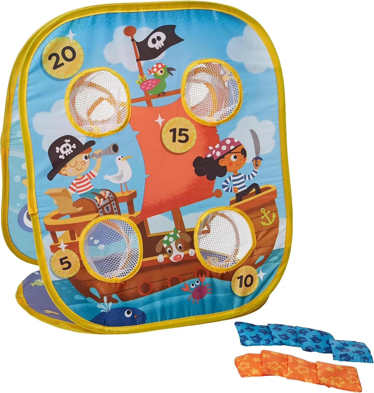 B. toys- Bean Bag Toss Game- Toss 'n' Score- Sports & Outdoor- 3 Games & 8 Bean Bags – Fun & Active Toys – Outdoor Games for Kids – 3 Years  