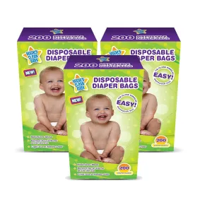 Baby Disposable Diaper Bags with Light Powder Scent, 600 count