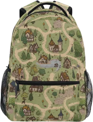 Backpacks for Teacher Nurse Fashion Backpack with Chest Strap Gift Men & Women Boho Game Map