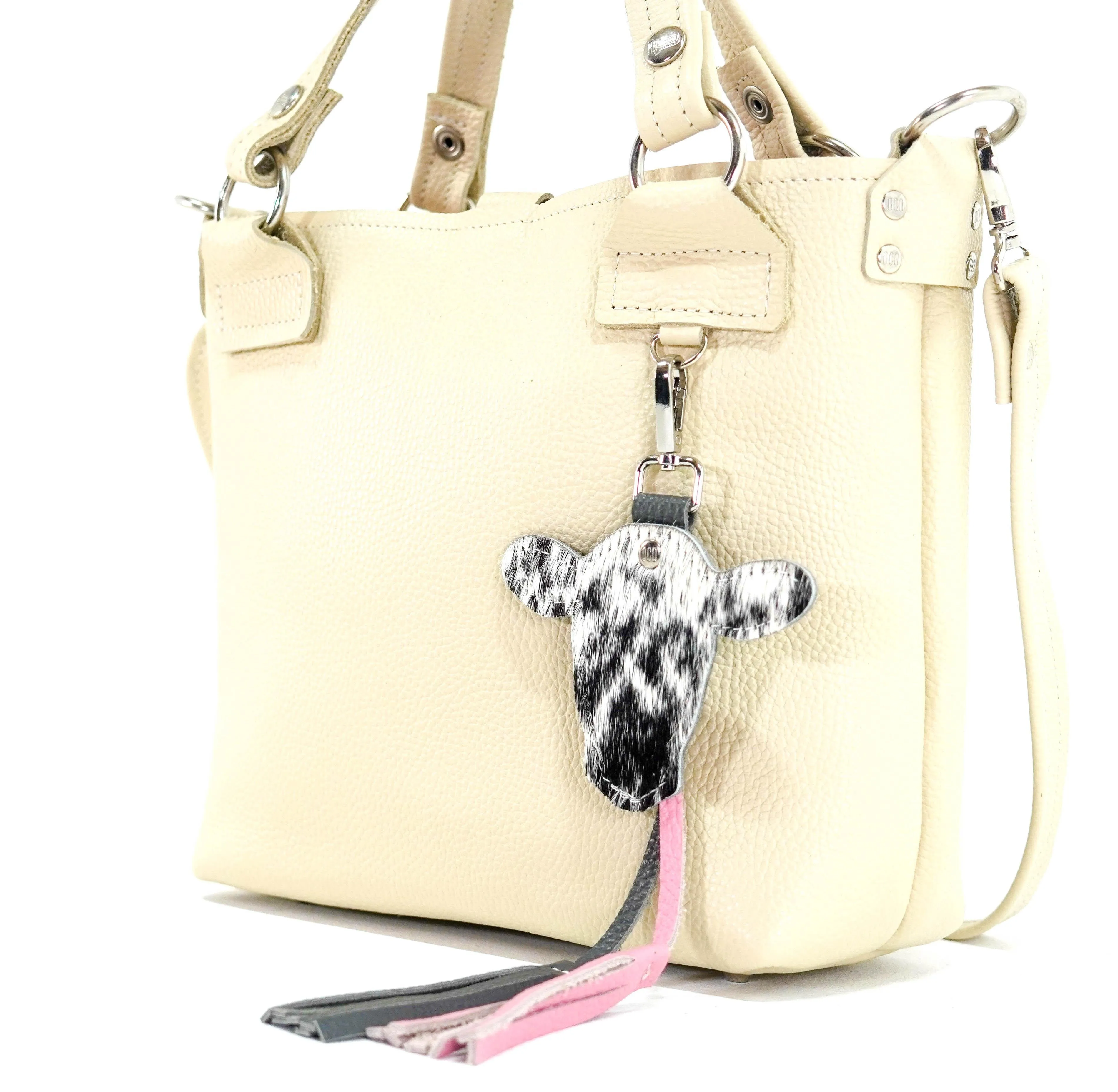 Bag Charm - Black & White w/ No Embossed