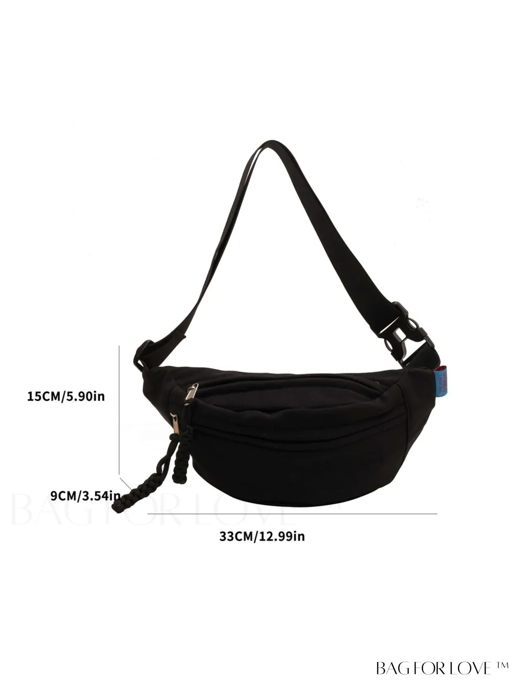 BagForLove - Compact Canvas Zipper Fanny Pack - Sleek & Versatile