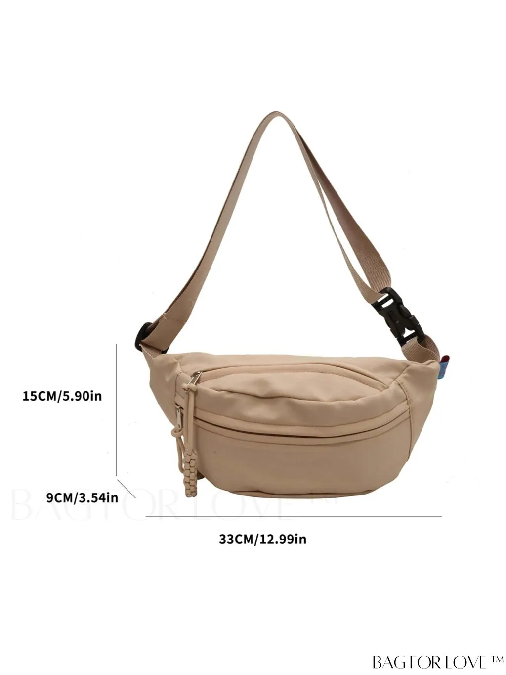 BagForLove - Compact Canvas Zipper Fanny Pack - Sleek & Versatile
