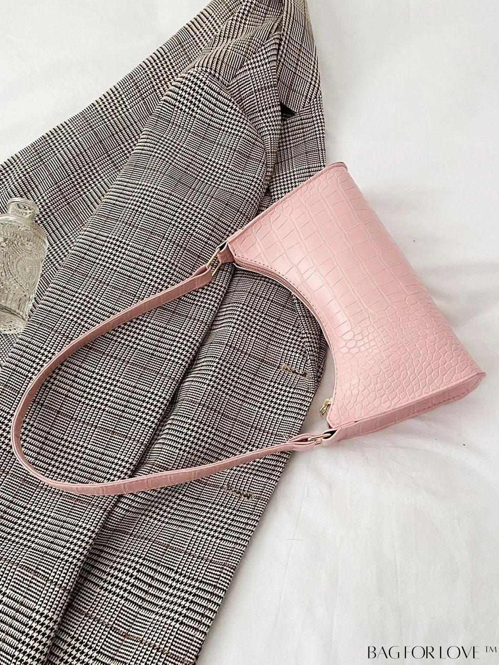 BagForLove - Crocodile Embossed Baguette Handbag