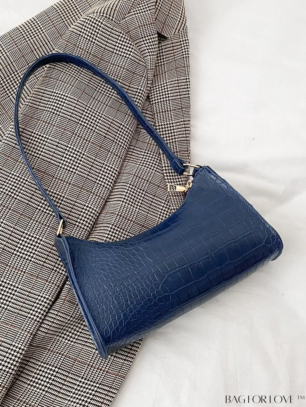BagForLove - Crocodile Embossed Baguette Handbag