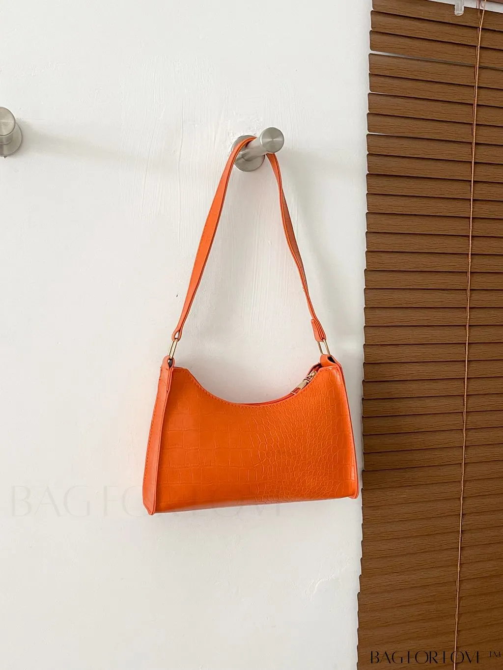 BagForLove - Crocodile Embossed Baguette Handbag