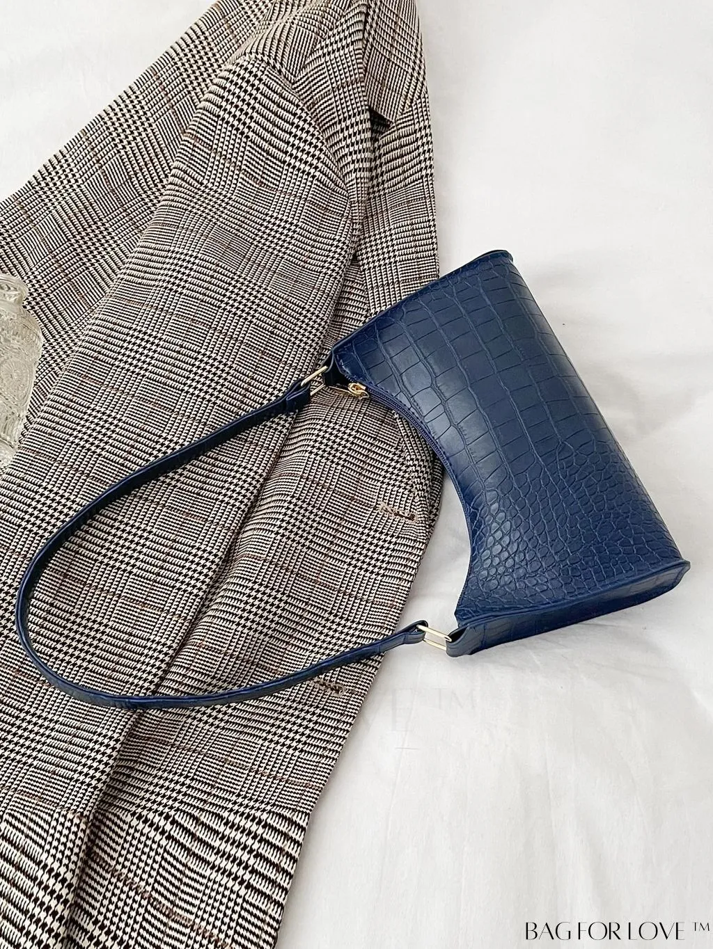 BagForLove - Crocodile Embossed Baguette Handbag
