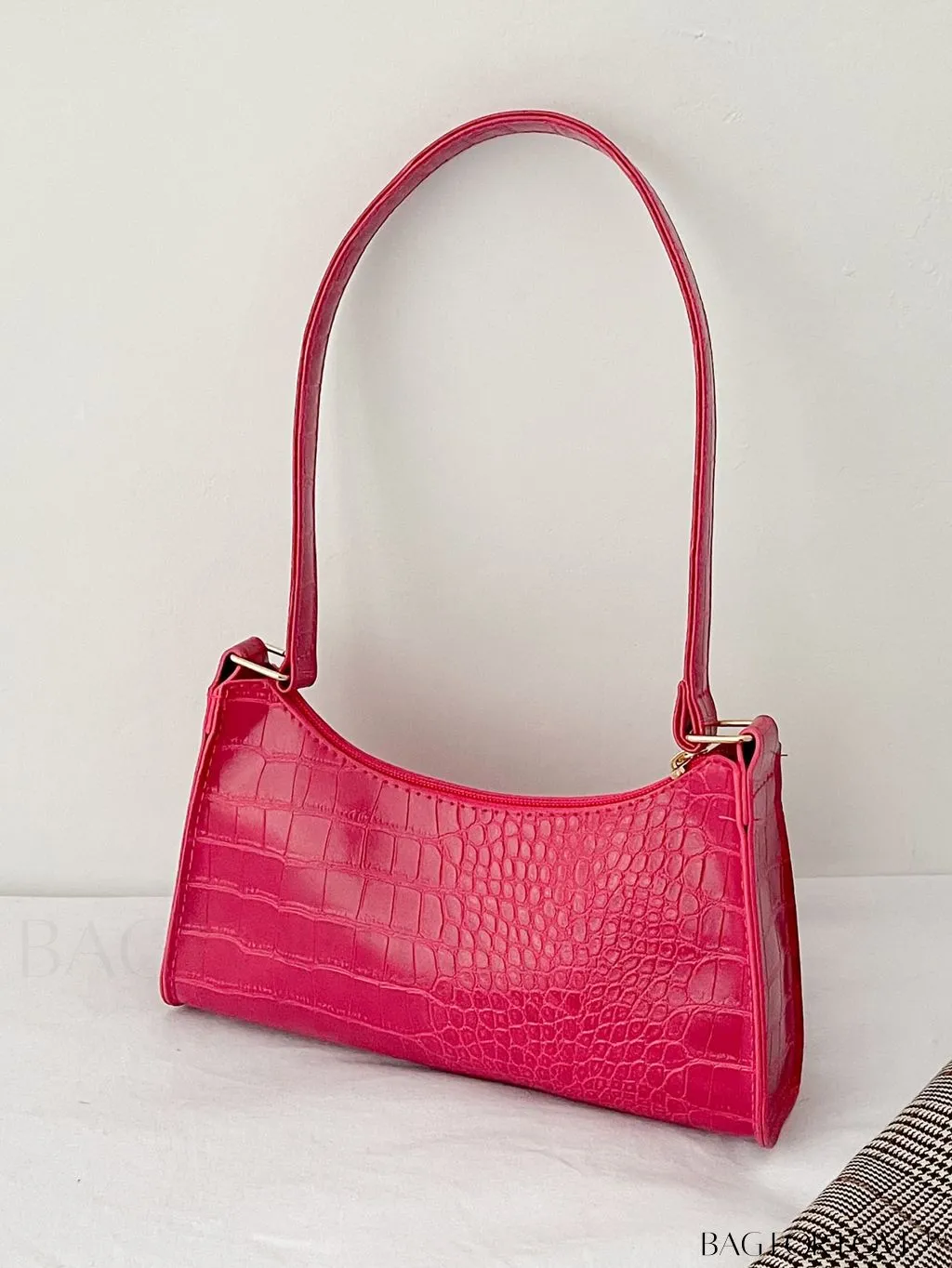 BagForLove - Crocodile Embossed Baguette Handbag