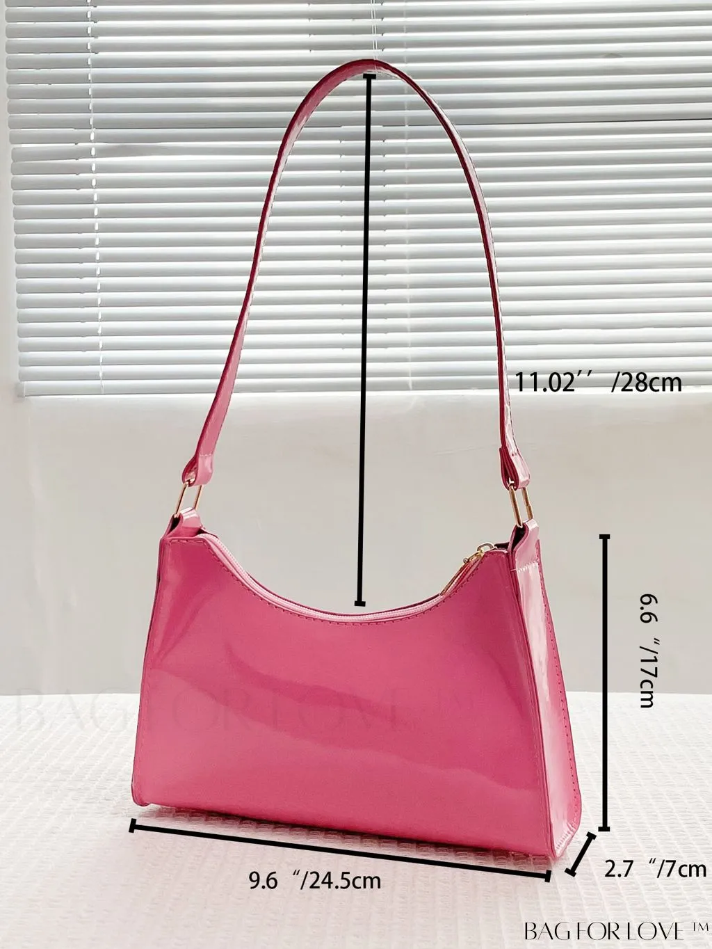 BagForLove - Crocodile Embossed Baguette Handbag