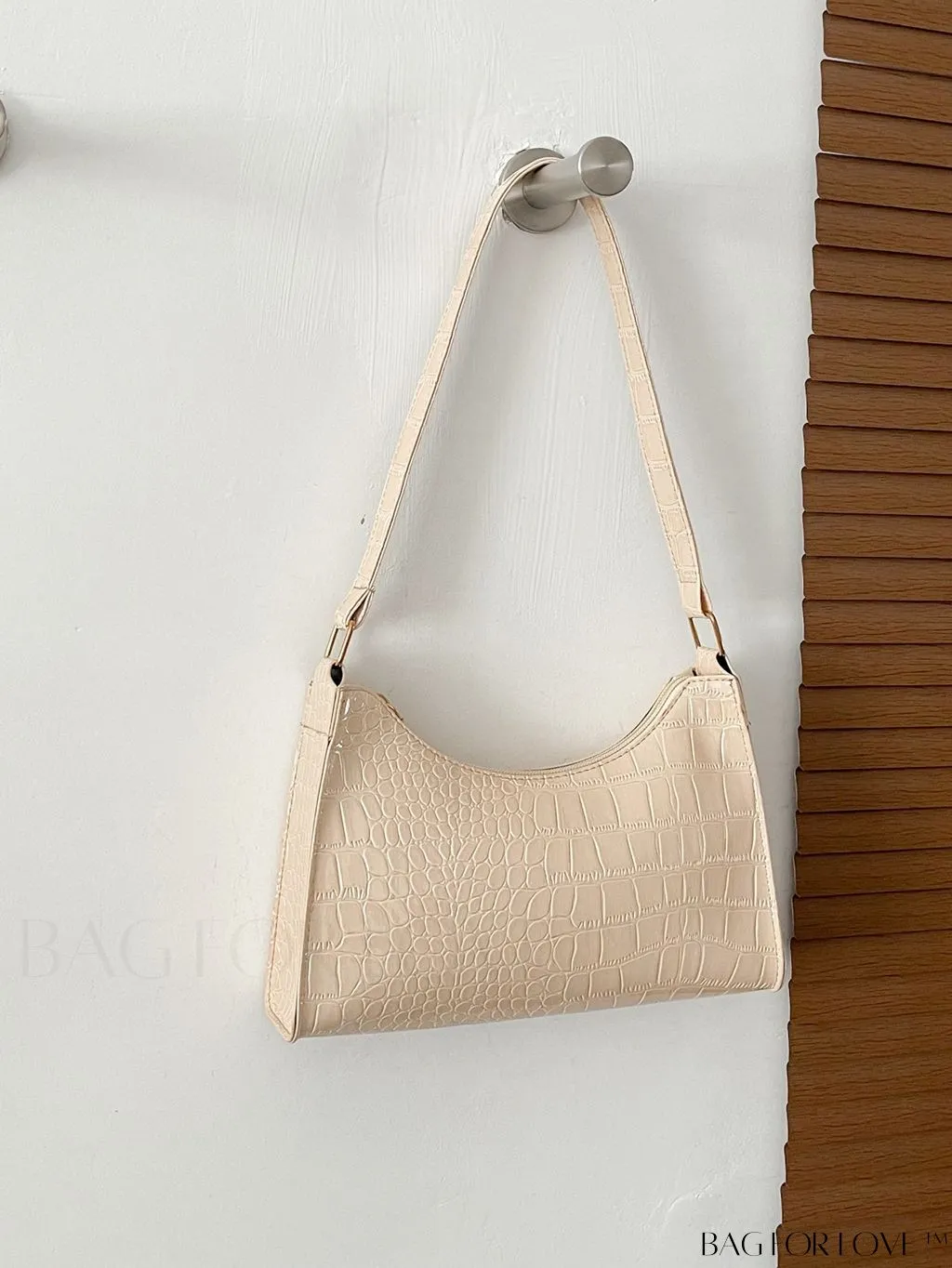 BagForLove - Crocodile Embossed Baguette Handbag