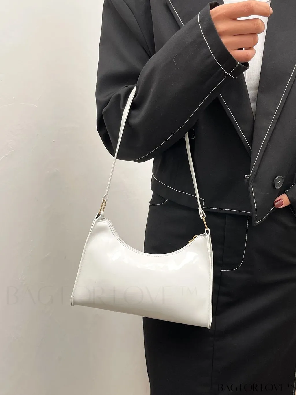 BagForLove - Crocodile Embossed Baguette Handbag