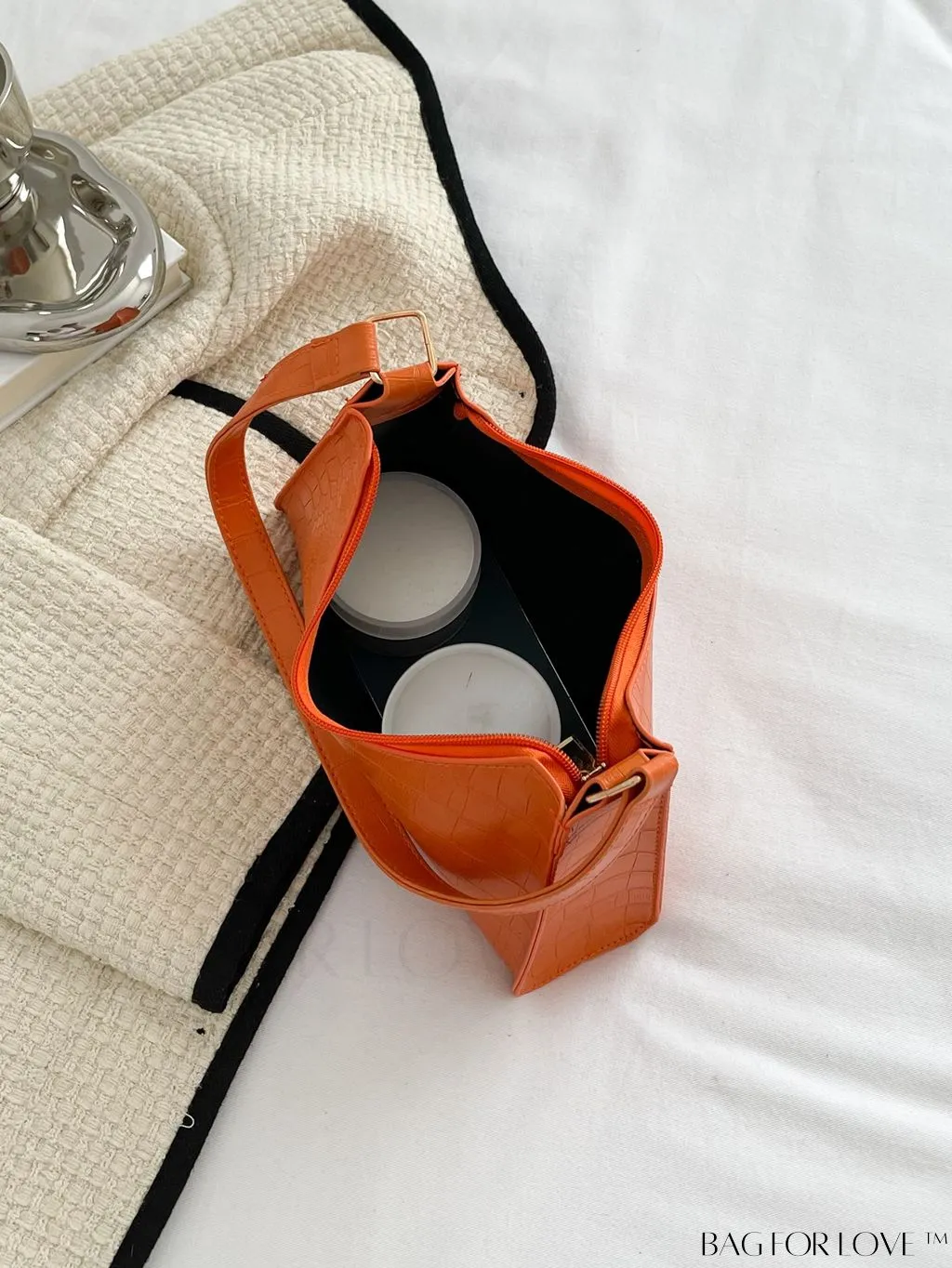 BagForLove - Crocodile Embossed Baguette Handbag
