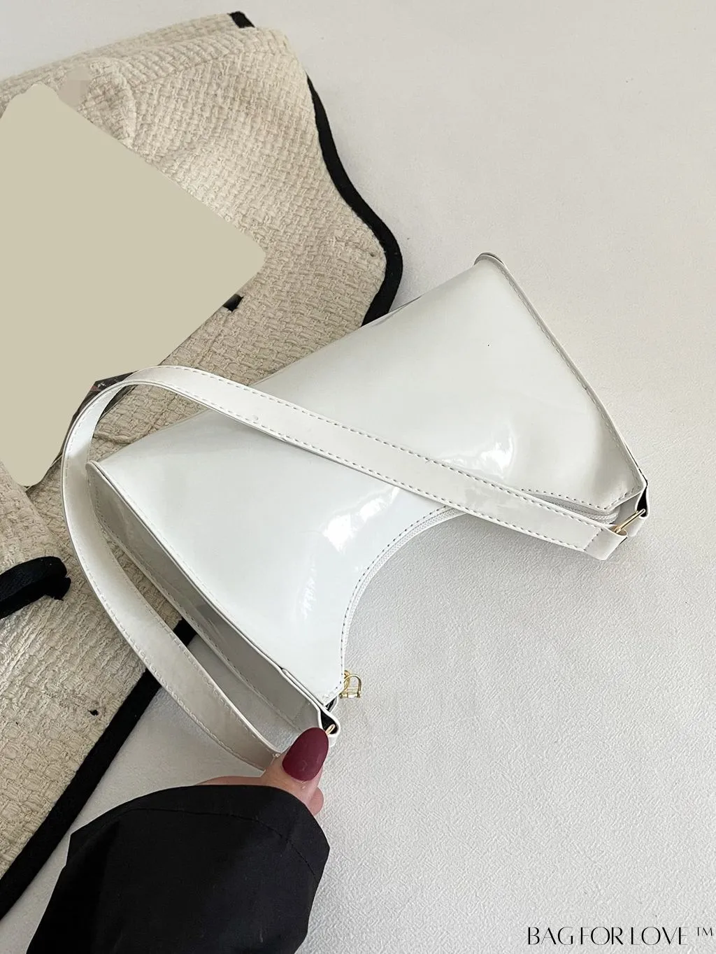BagForLove - Crocodile Embossed Baguette Handbag