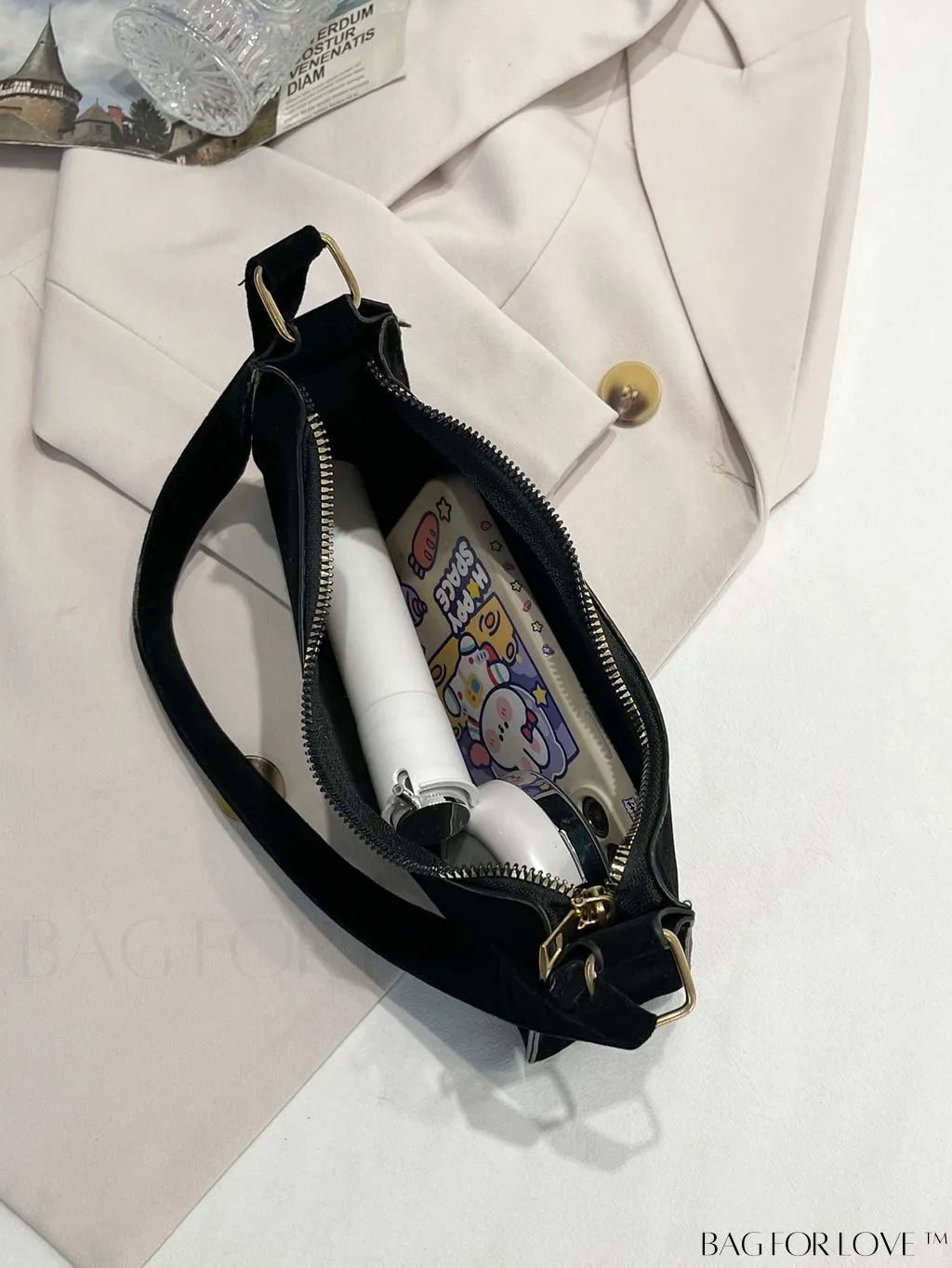 BagForLove - Crocodile Embossed Baguette Handbag