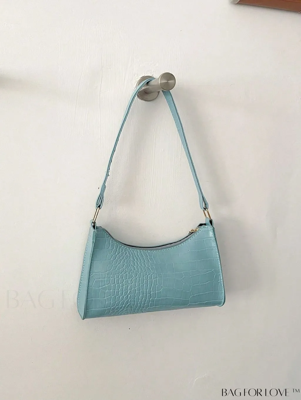 BagForLove - Crocodile Embossed Baguette Handbag