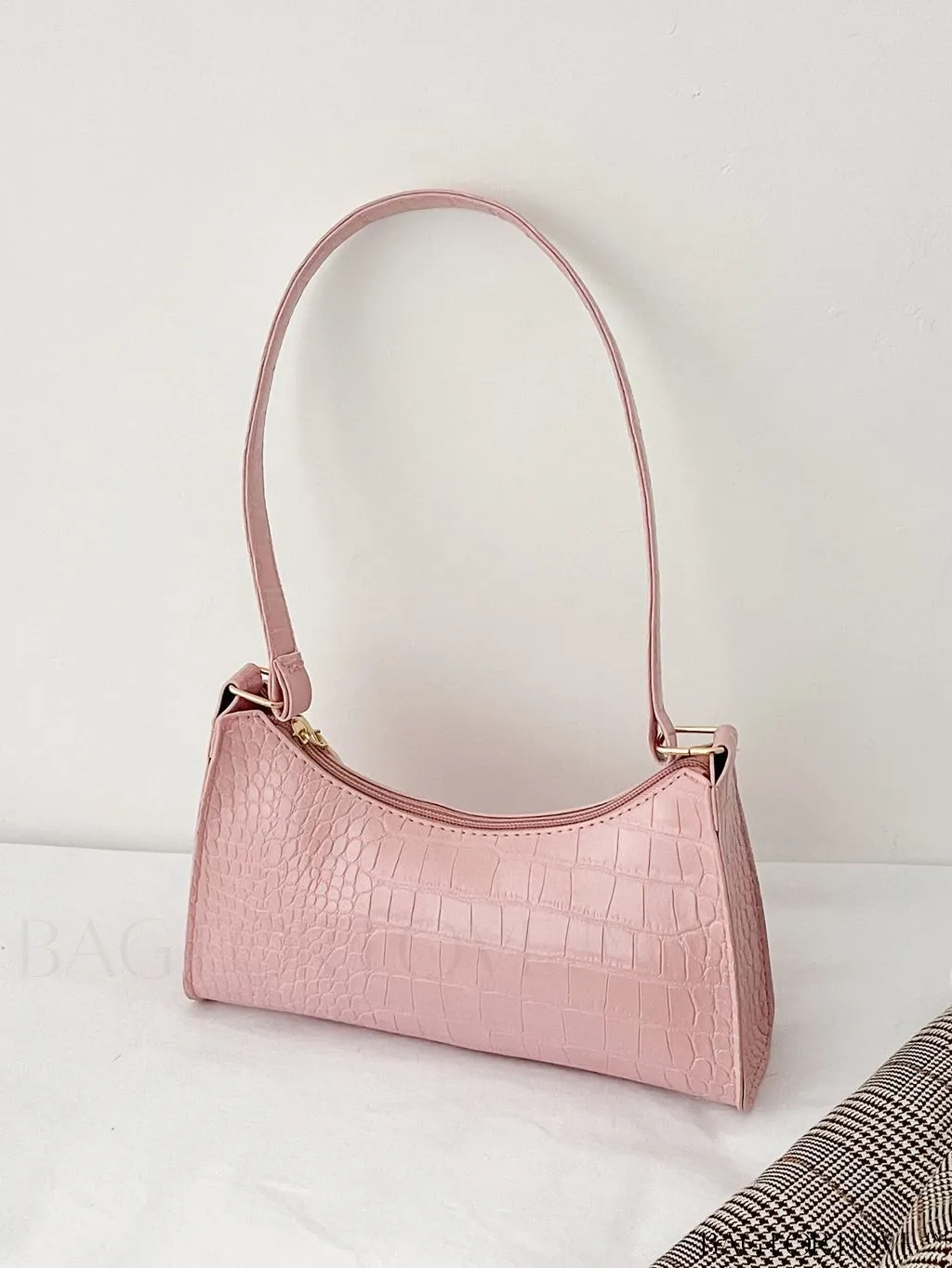 BagForLove - Crocodile Embossed Baguette Handbag