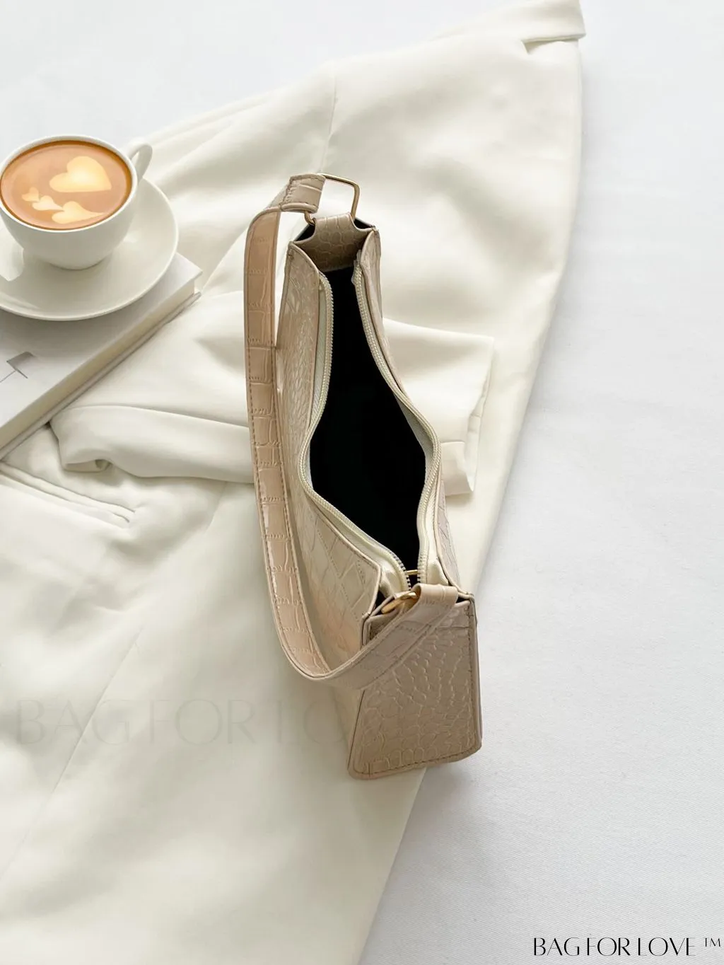 BagForLove - Crocodile Embossed Baguette Handbag