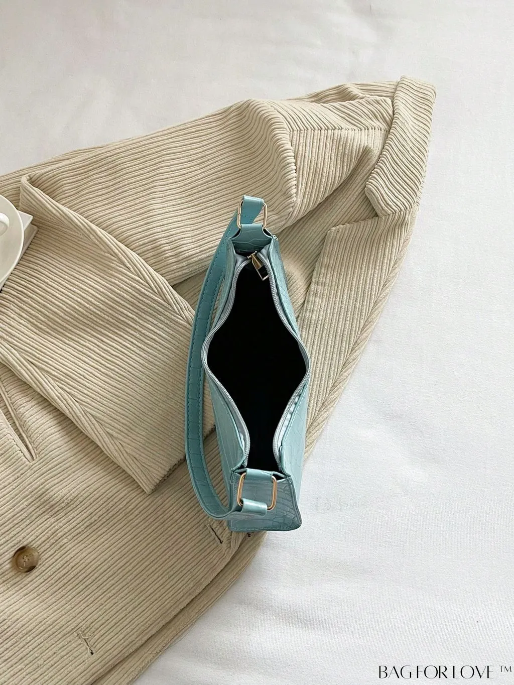 BagForLove - Crocodile Embossed Baguette Handbag