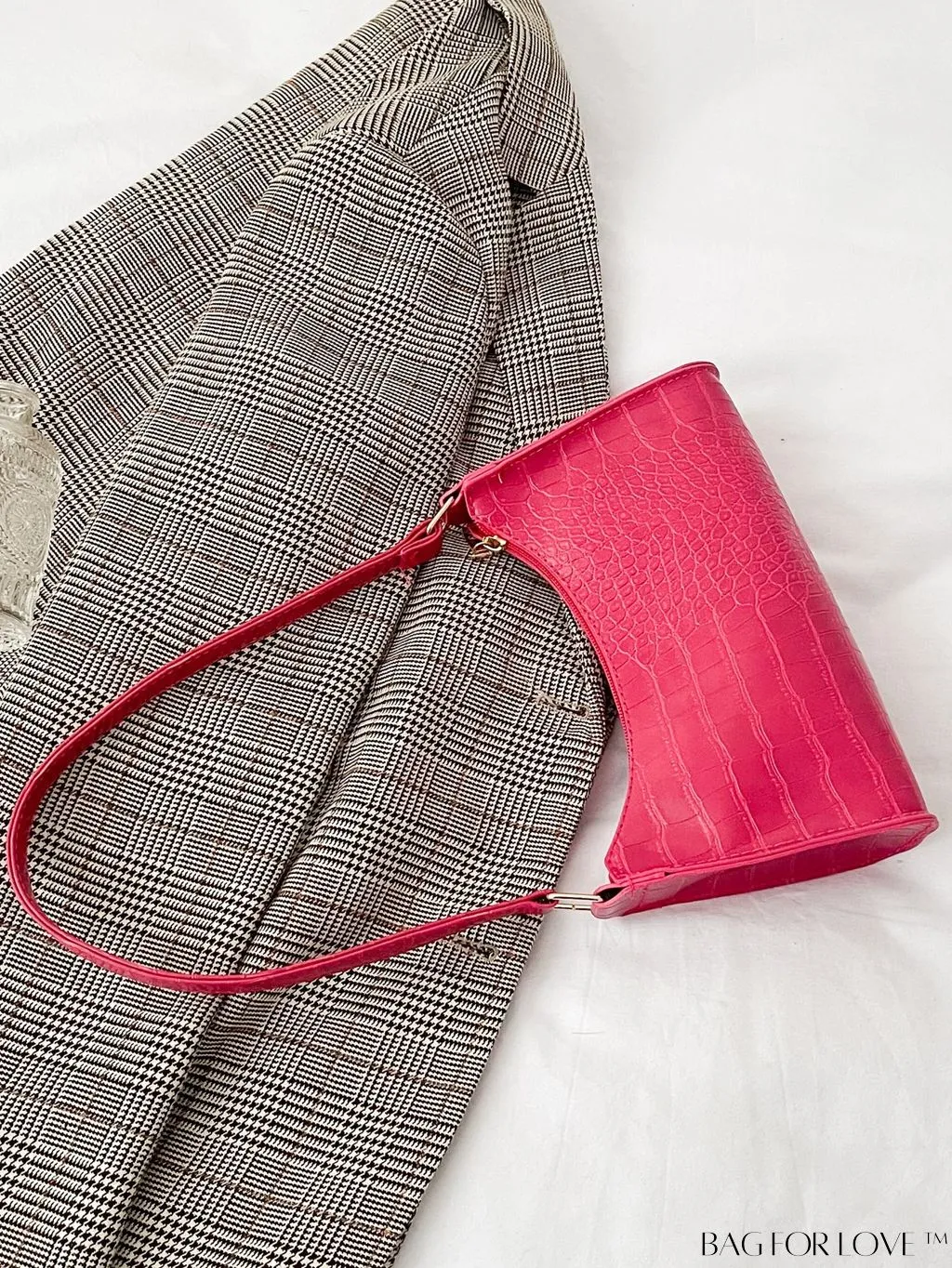 BagForLove - Crocodile Embossed Baguette Handbag