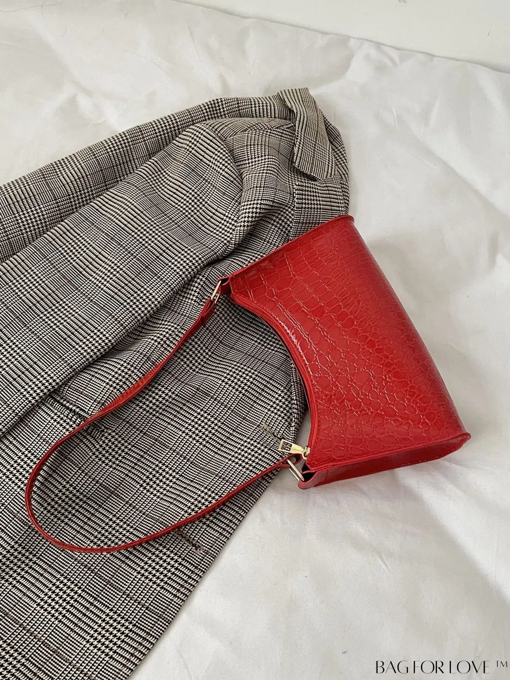 BagForLove - Crocodile Embossed Baguette Handbag