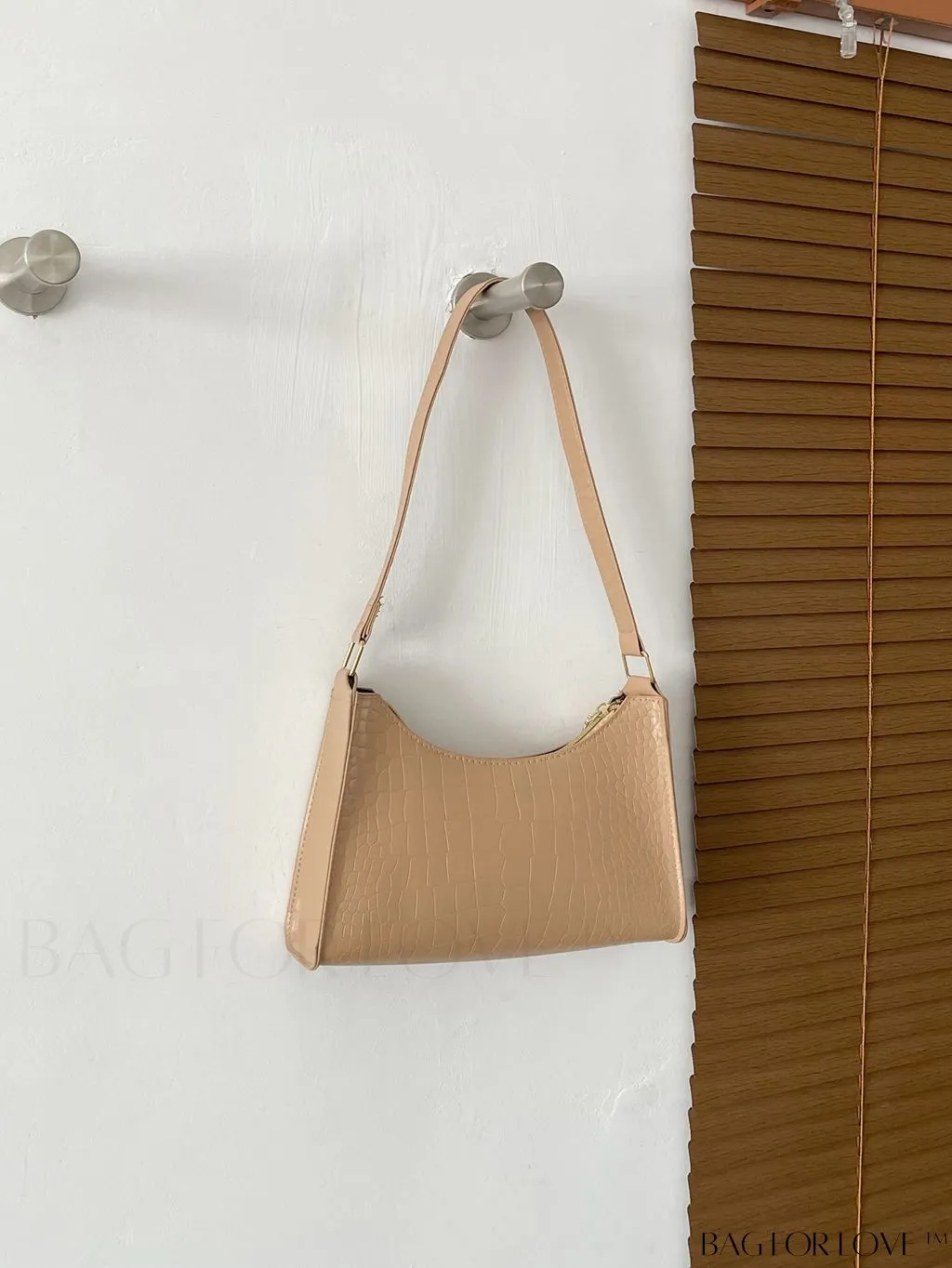 BagForLove - Crocodile Embossed Baguette Handbag