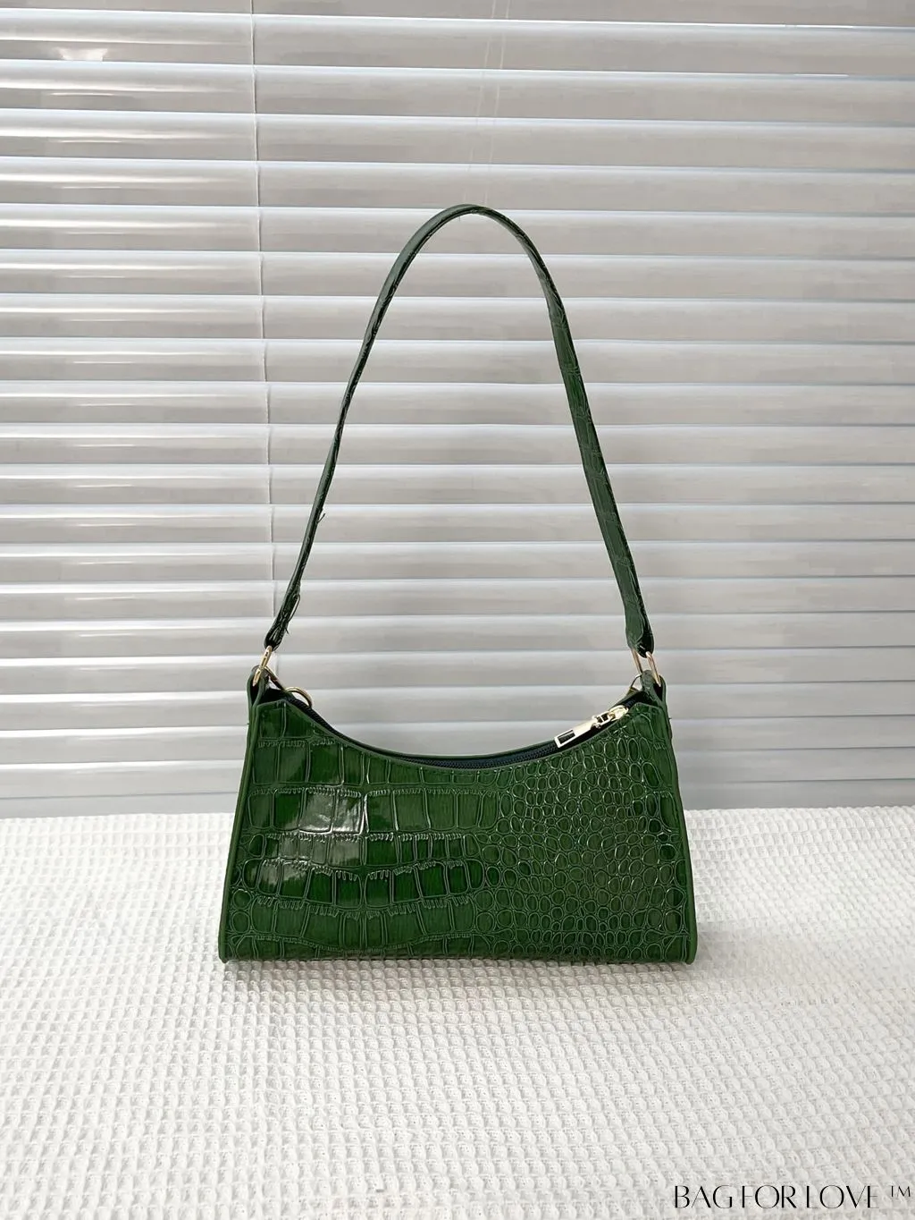 BagForLove - Crocodile Embossed Baguette Handbag