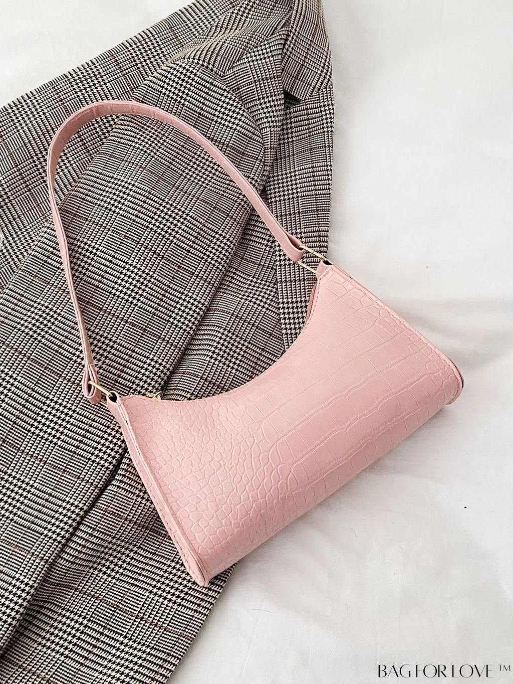 BagForLove - Crocodile Embossed Baguette Handbag