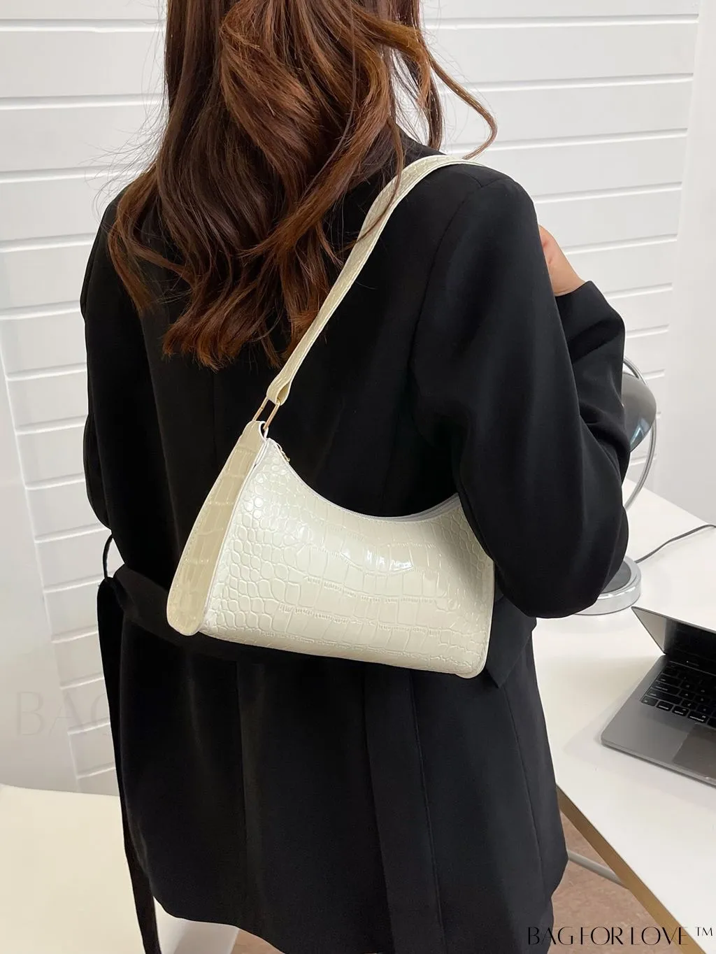 BagForLove - Crocodile Embossed Baguette Handbag