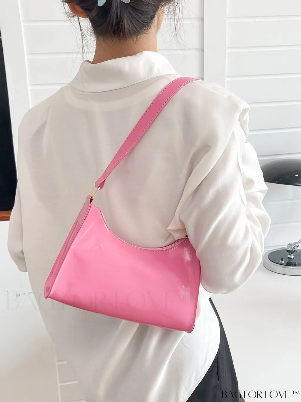 BagForLove - Crocodile Embossed Baguette Handbag