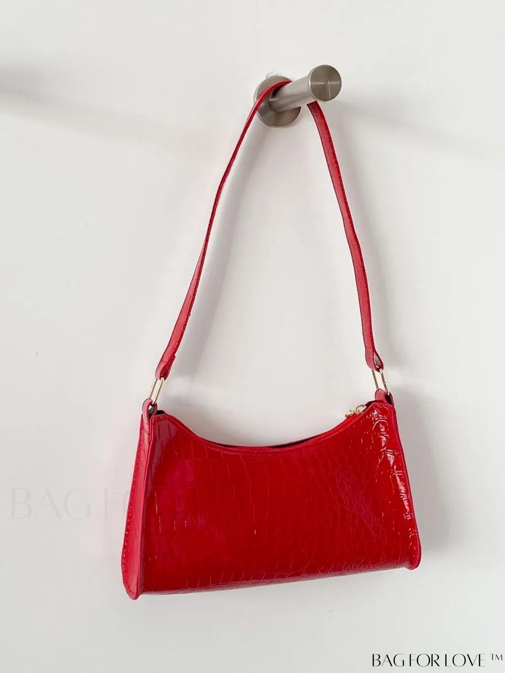 BagForLove - Crocodile Embossed Baguette Handbag