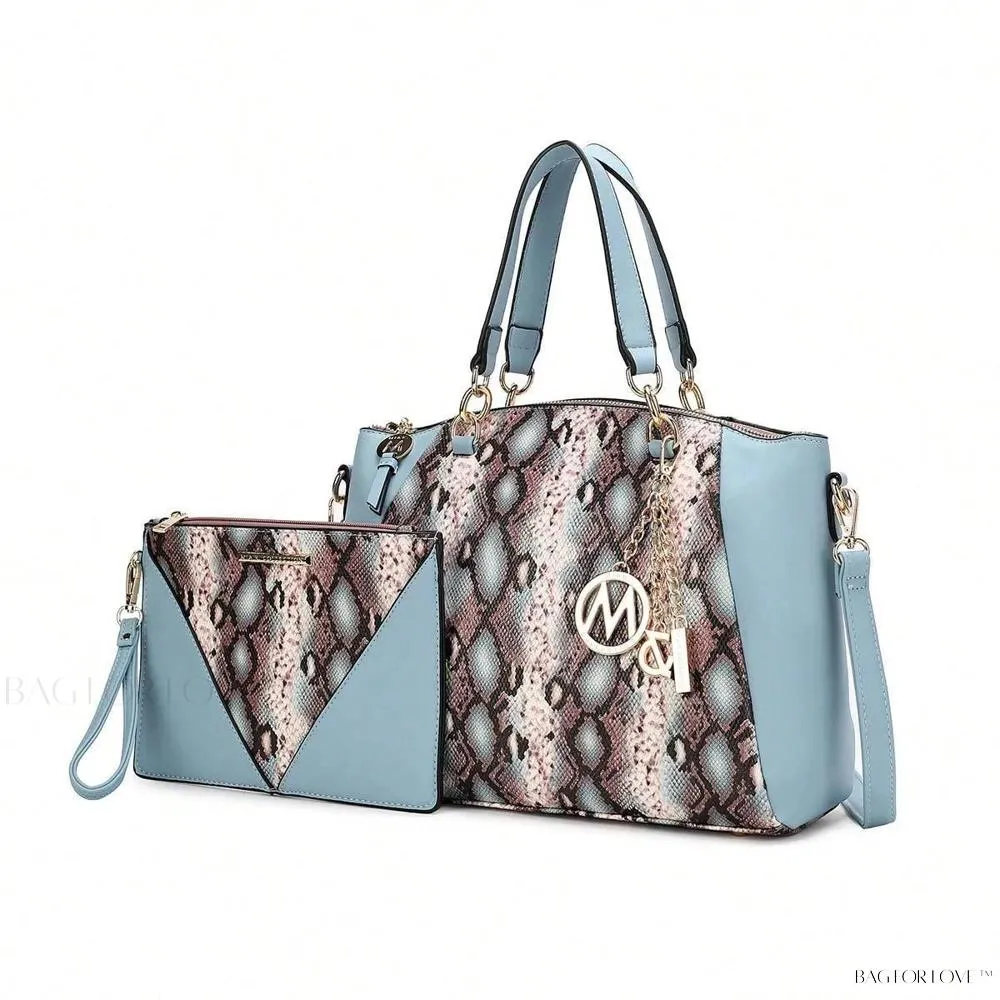 BagForLove - Elegant Snake Embossed Large Capacity Shoulder Bag Set