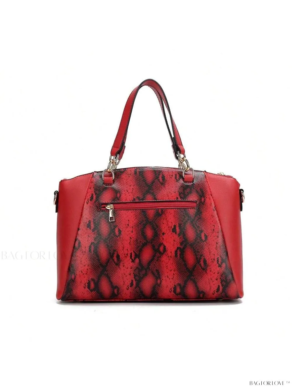 BagForLove - Elegant Snake Embossed Large Capacity Shoulder Bag Set
