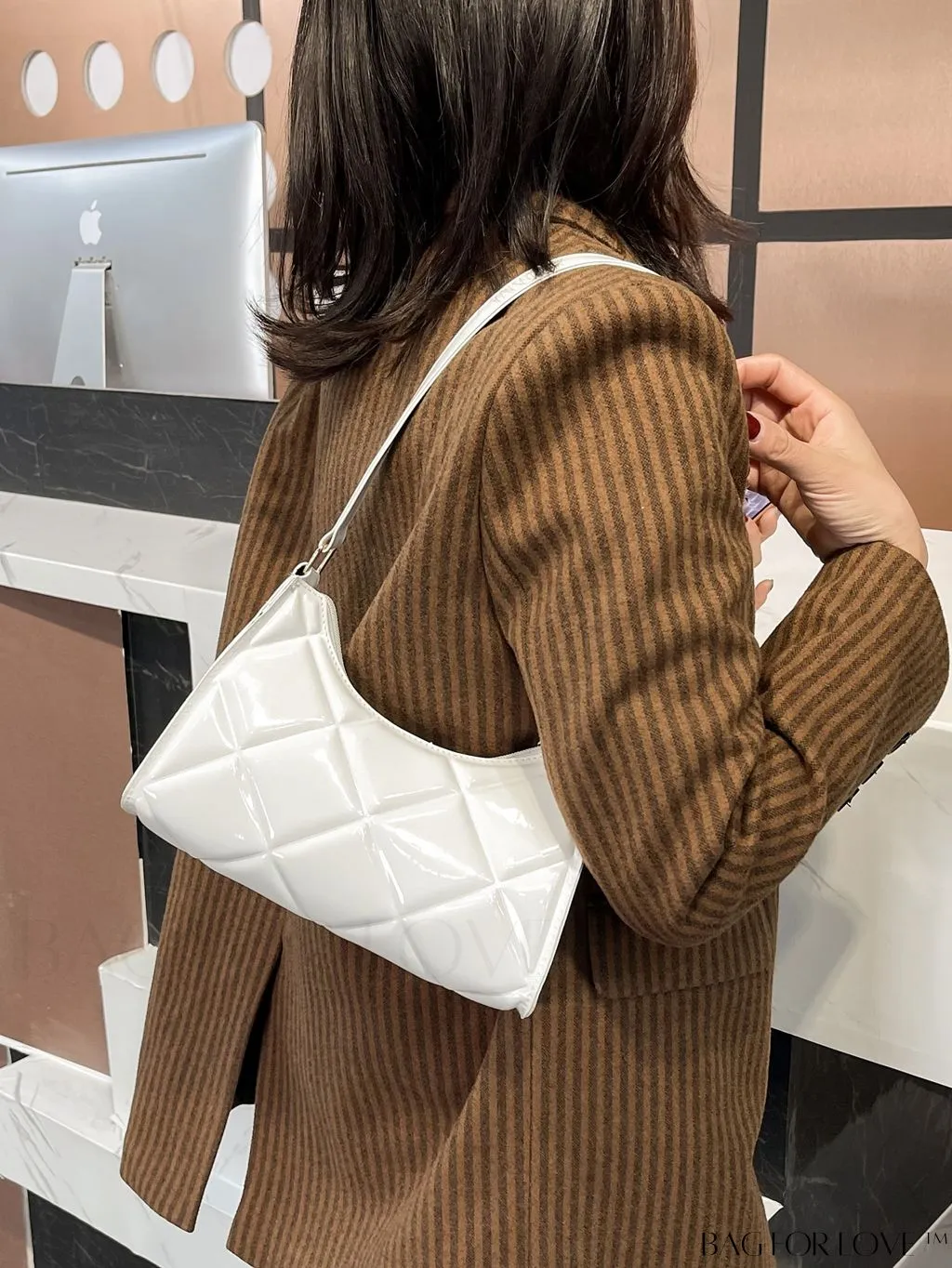 BagForLove - Embossed Baguette Handbag - Sleek and Minimalist Design