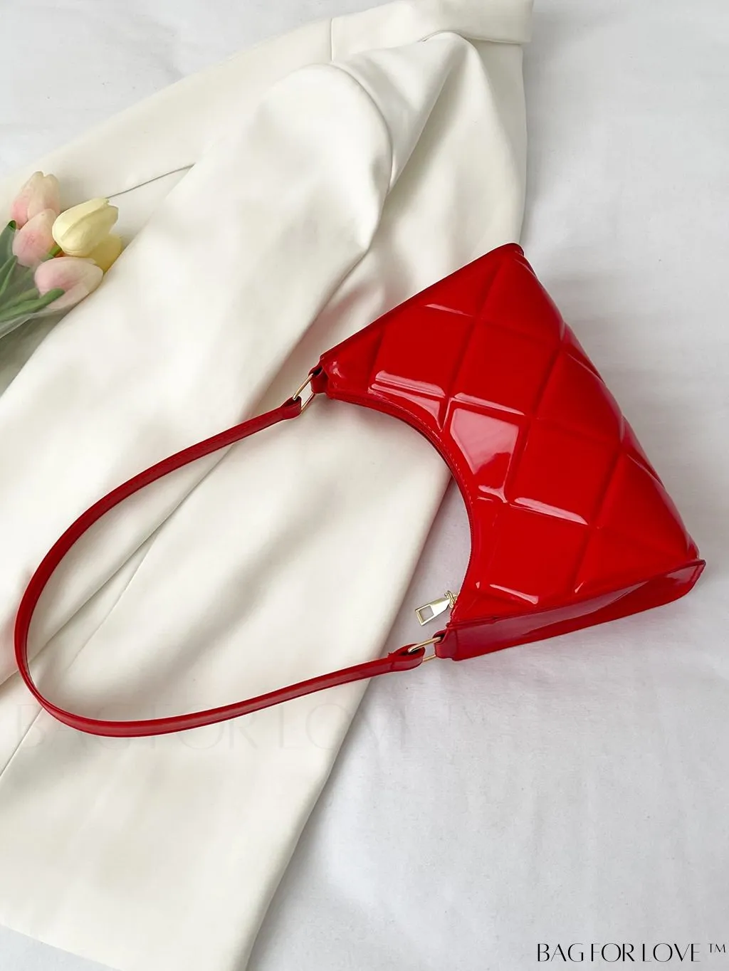 BagForLove - Embossed Baguette Handbag - Sleek and Minimalist Design