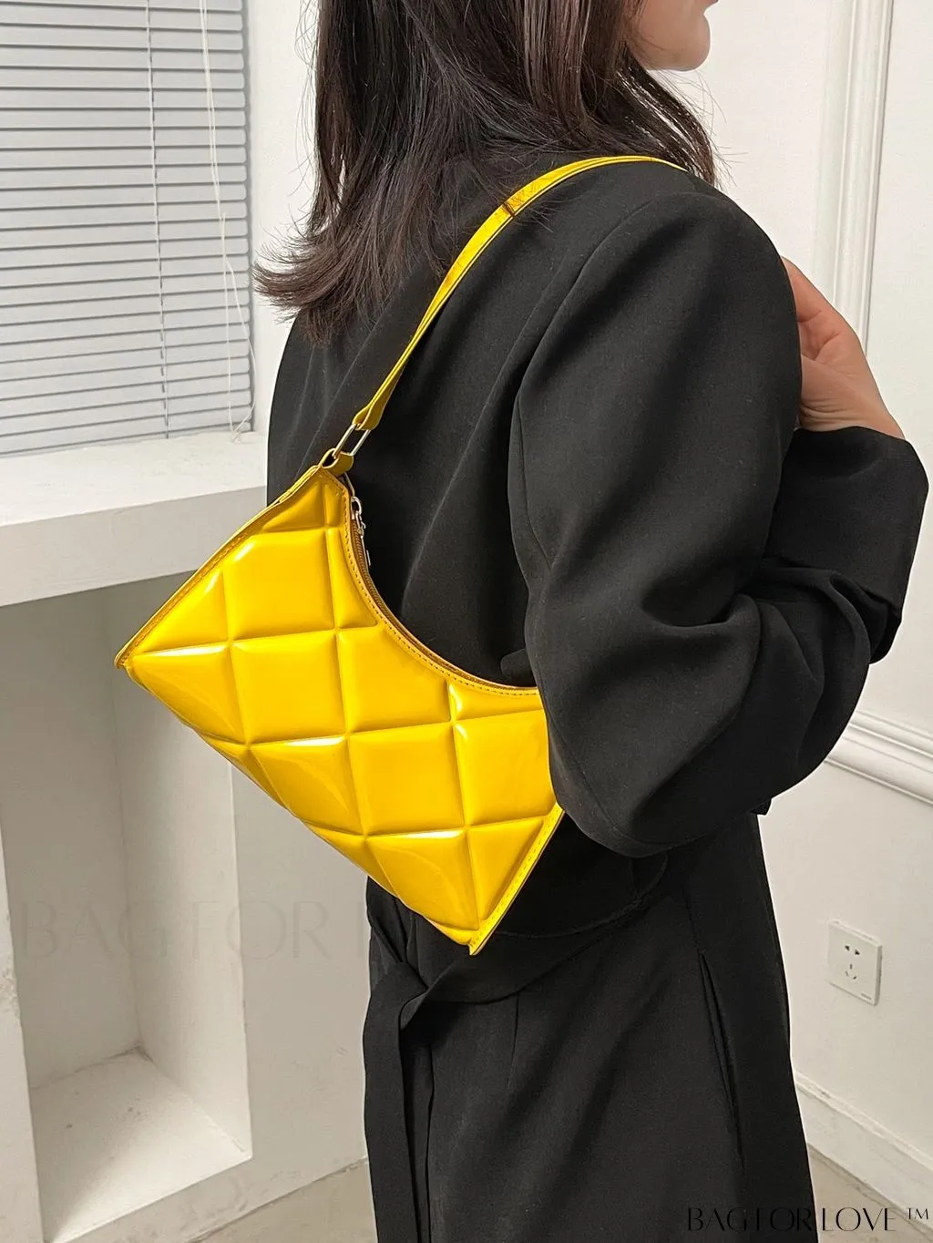BagForLove - Embossed Baguette Handbag - Sleek and Minimalist Design