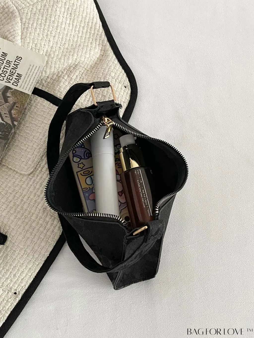 BagForLove - Embossed Baguette Handbag - Sleek and Minimalist Design