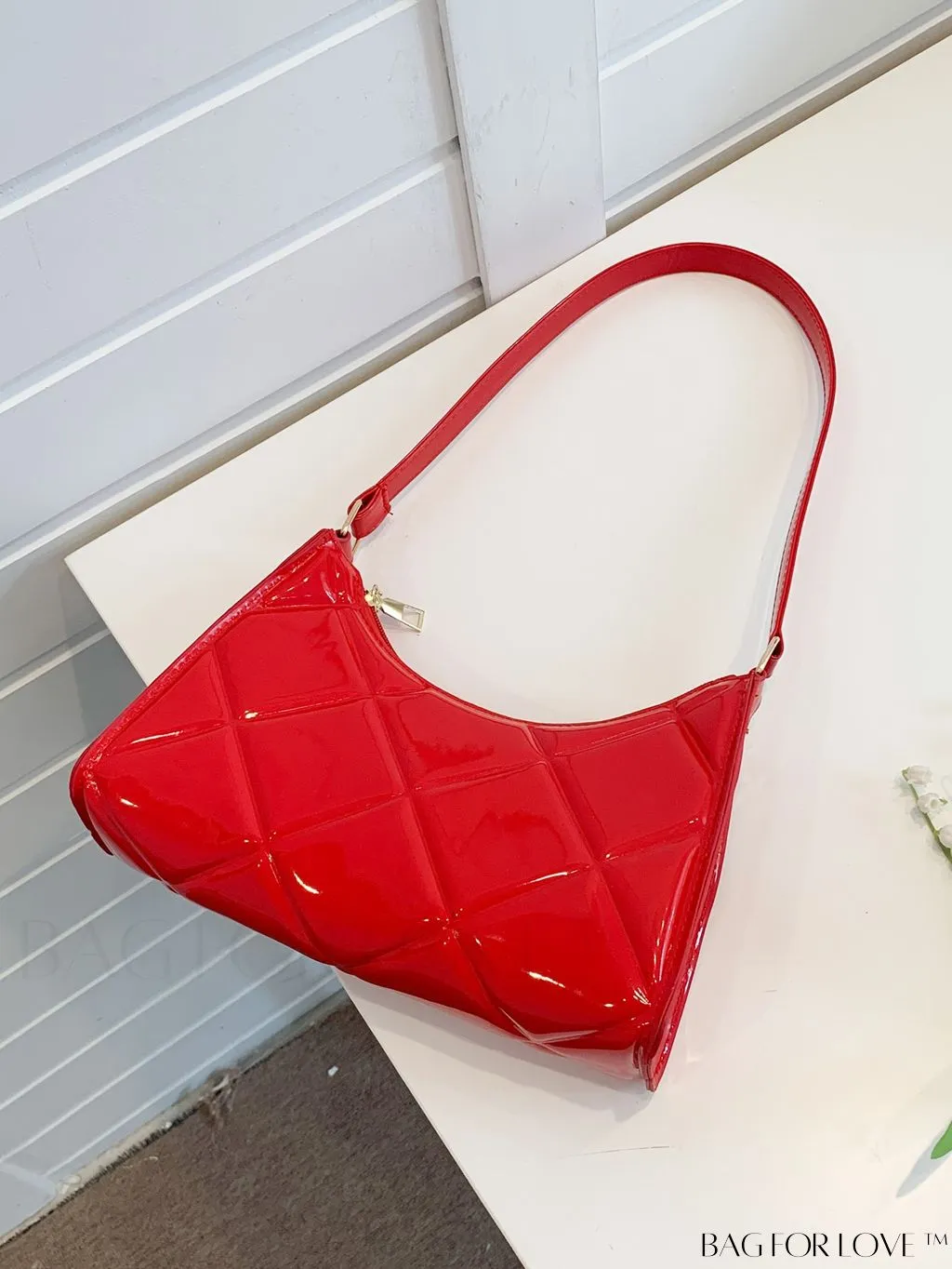 BagForLove - Embossed Baguette Handbag - Sleek and Minimalist Design