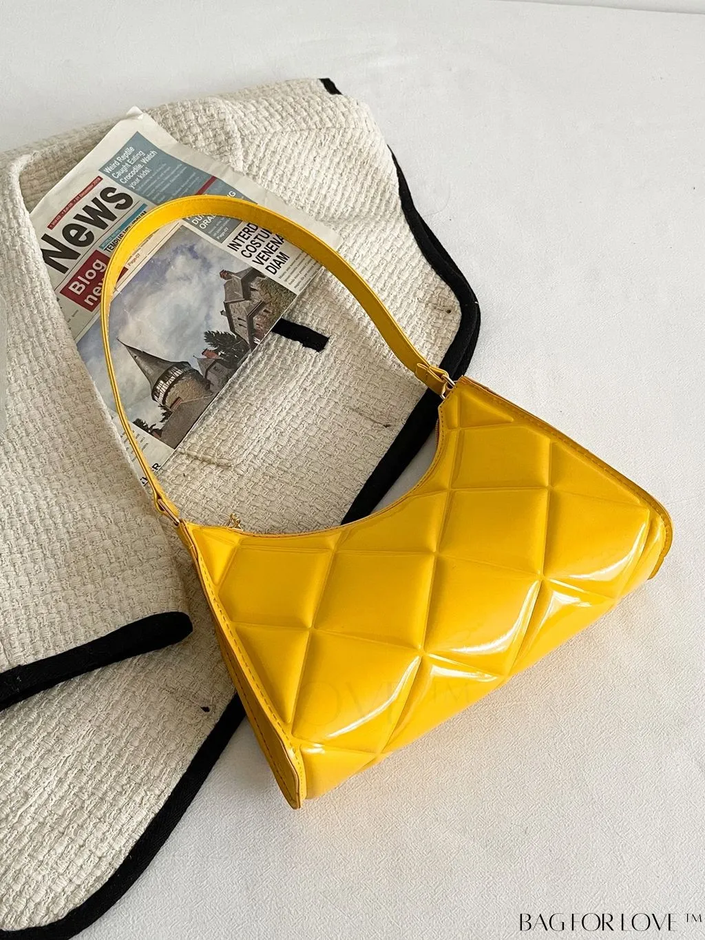 BagForLove - Embossed Baguette Handbag - Sleek and Minimalist Design