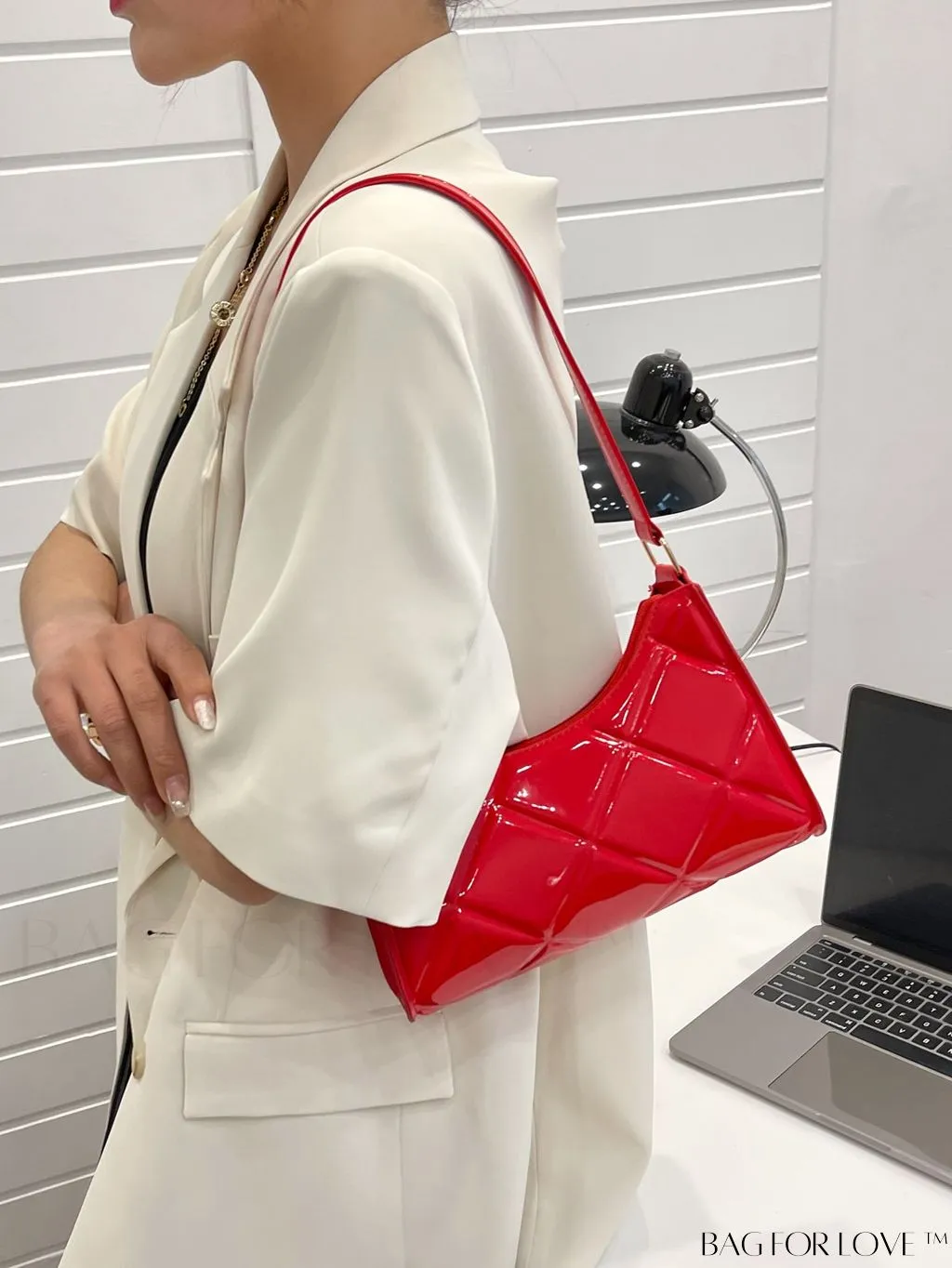 BagForLove - Embossed Baguette Handbag - Sleek and Minimalist Design