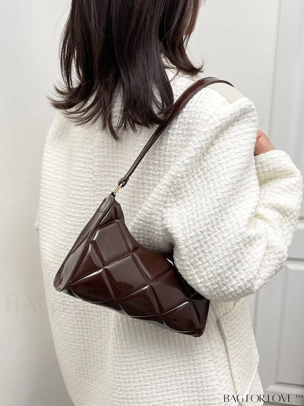 BagForLove - Embossed Baguette Handbag - Sleek and Minimalist Design